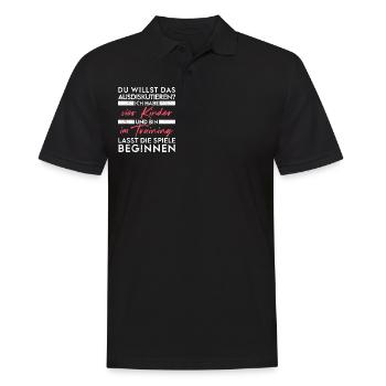 Du willst das ausdiskutieren - Vater Kinder - Männer Poloshirt - Schwarz - Vorne - Kai (181cm)