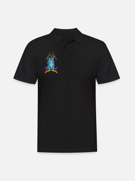 Regnbue knogler - Pirat enhjørning - Herre poloshirt - sort