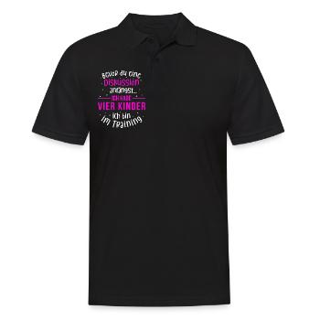 Ich habe vier Kinder - Mutter und Kinder - Männer Poloshirt - Schwarz - Vorne - Kai (181cm)