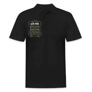 Für den besten Menschen - Ich bin Stefan - Männer Poloshirt - Schwarz - Vorne - Kai (181cm)