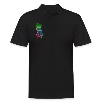 Farbenfroher Degu - Männer Poloshirt - Schwarz - Vorne - Kai (181cm)