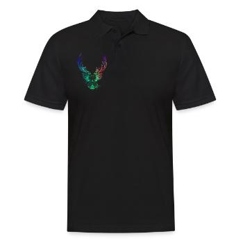 Colorful deer head - Men's Polo Shirt - black - Front - Kai (181cm)