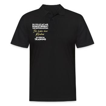 Du willst diskutieren? Vater und Kinder - Männer Poloshirt - Schwarz - Vorne - Kai (181cm)