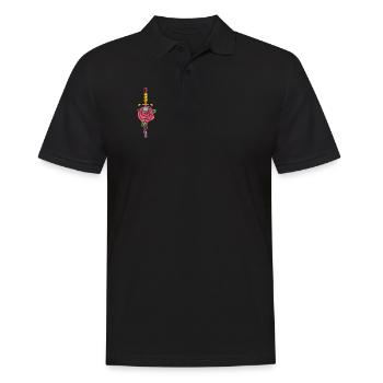 Poignard gothique avec rose - Polo Homme - noir - Devant - Kai (181cm)
