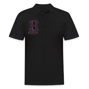 Knochen und Rosen - Gothic Sanduhr - Männer Poloshirt - Schwarz - Vorne - Kai (181cm)