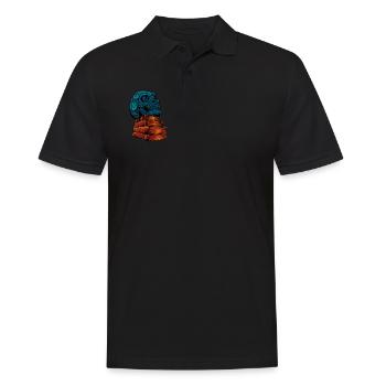 Crâne sur les livres - Dark Academia - Polo Homme - noir - Devant - Kai (181cm)