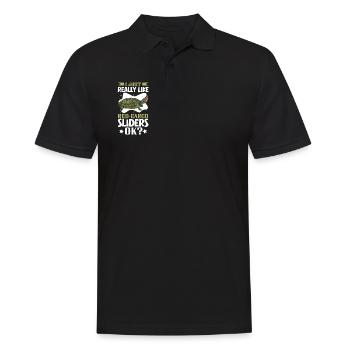 I love my red-eared turtle - Men's Polo Shirt - black - Front - Kai (181cm)