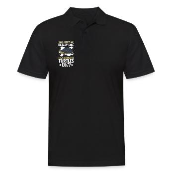 J’adore ma tortue d’étang - Polo Homme - noir - Devant - Kai (181cm)