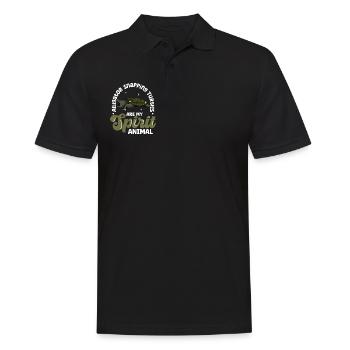 Mon animal spirituel - Tortue alligator - Polo Homme - noir - Devant - Kai (181cm)
