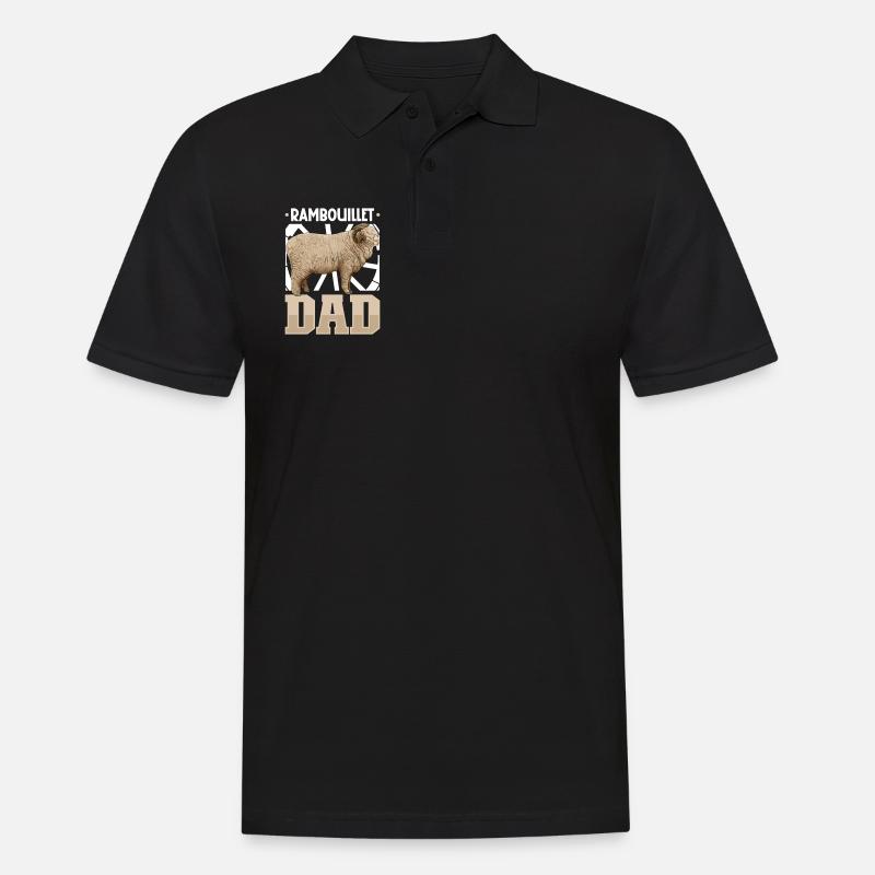 Rambouillet-Schaf Papa - Männer Poloshirt - Schwarz