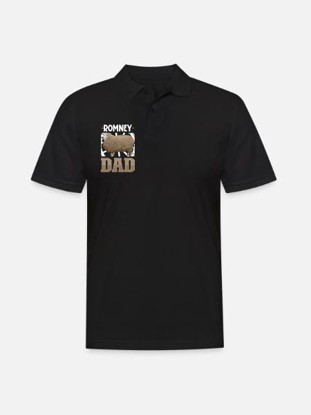Romney-Schaf Papa - Männer Poloshirt - Schwarz