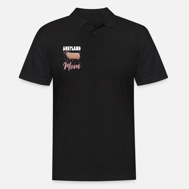 Shetlandschaf Mama - Männer Poloshirt - Schwarz