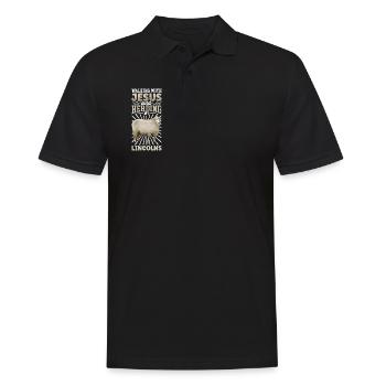Jesus and Sheep - Lincoln Sheep - Men's Polo Shirt - black - Front - Kai (181cm)