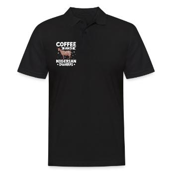 Kaffee und Afrikanische Zwergziege - Männer Poloshirt - Schwarz - Vorne - Kai (181cm)