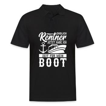 Rentner Boot Hobby Ruhestand Kapitän Geschenk - Männer Poloshirt - Schwarz - Vorne - Kai (181cm)