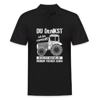 Cadeau de plaisanterie fermier agriculteur humour tracteur vache - Polo Homme - noir - Devant - Kai (181cm)