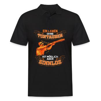 Tontaubenschießen Wurftaubenschießen Tontauben - Männer Poloshirt - Schwarz - Vorne - Kai (181cm)