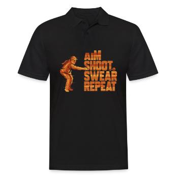 Boule Aim Shoot Swear Petanque Boccia - Men's Polo Shirt - black - Front - Kai (181cm)