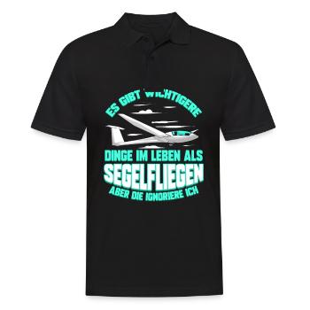 Segelfliegen Pilot Segelflugzeug Segelflieger - Männer Poloshirt - Schwarz - Vorne - Kai (181cm)