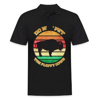 Bison Retro Vintage Büffel Buffalo Bison - Männer Poloshirt - Schwarz - Vorne - Kai (181cm)