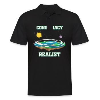 Flache Erde Verschwörung Erde Flat Earth - Männer Poloshirt - Schwarz - Vorne - Kai (181cm)