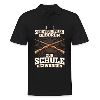 Zum Sportschießen Geboren Sportschütze Schießsport - Männer Poloshirt - Schwarz - Vorne - Kai (181cm)