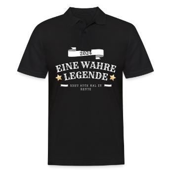 Eine Legende geht in Rente | Rente 2024 | Sprüche - Männer Poloshirt - Schwarz - Vorne - Kai (181cm)