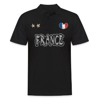 Maillot de football France Drapeau français - Polo Homme - noir - Devant - Kai (181cm)