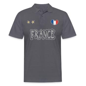 Maillot de football France Drapeau français - Polo Homme - charbon - Devant - Nico (186cm)