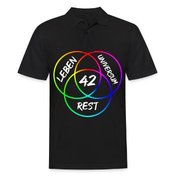 The Answer is 42 - Antwort auf alles & alle Fragen - Männer Poloshirt - Schwarz - Vorne - Kai (181cm)
