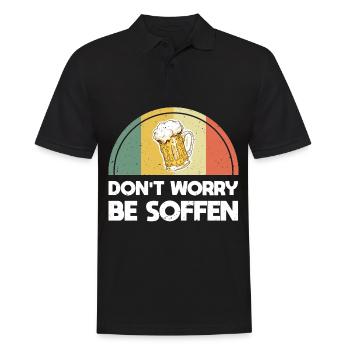 Dont Worry Be Soffen - Männer Poloshirt - Schwarz - Vorne - Kai (181cm)
