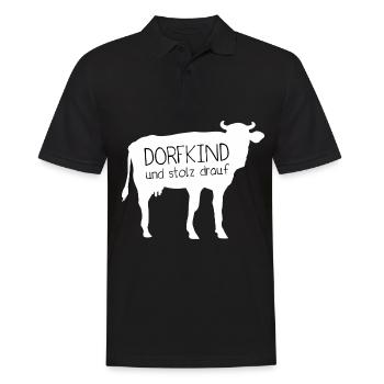 Dorfkind Stolz - Männer Poloshirt - Schwarz - Vorne - Kai (181cm)