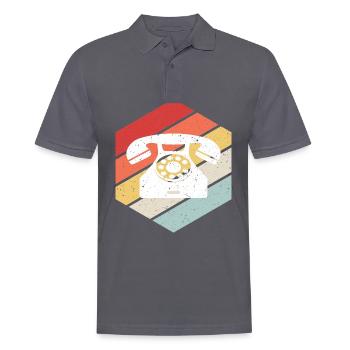 Telefon Retro Vintage - Männer Poloshirt - Anthrazit - Vorne - Nico (186cm)