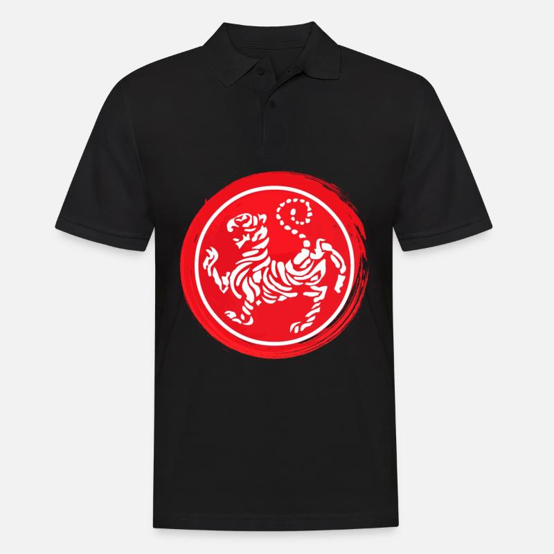 Karate Shotokan Tiger Logo - Männer Poloshirt - Schwarz