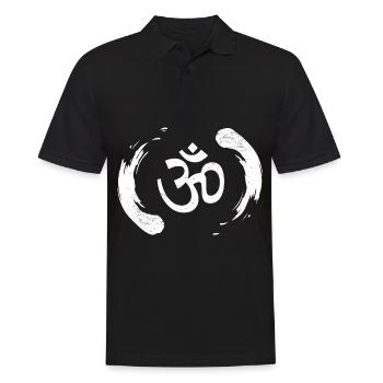 Symbole de méditation Om Aum - Polo Homme - noir - Devant - Kai (181cm)
