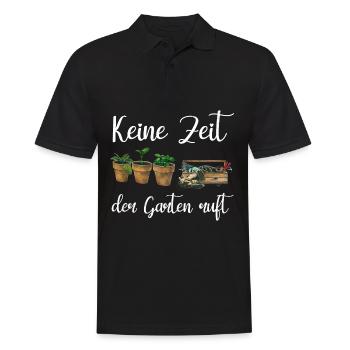 Garten Keine Zeit Der Garten Ruft - Männer Poloshirt - Schwarz - Vorne - Kai (181cm)