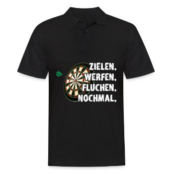 Dart Zielen Werfen Fluchen Nochmal - Männer Poloshirt - Schwarz - Vorne - Kai (181cm)