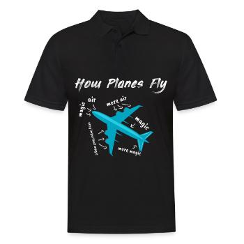 How Planes Fly Geschenk - Männer Poloshirt - Schwarz - Vorne - Kai (181cm)