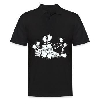 Bowling and bowling gift - Men's Polo Shirt - black - Front - Kai (181cm)