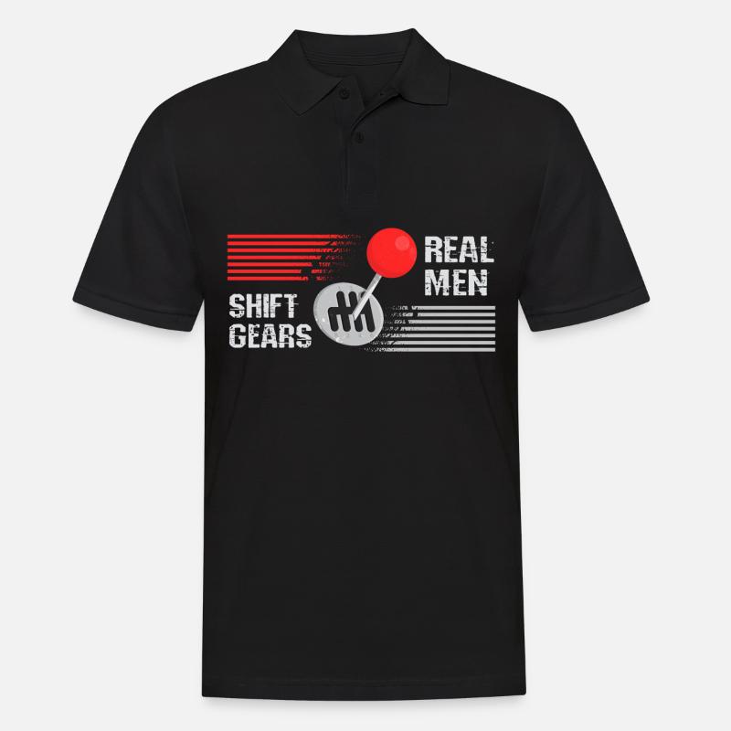 Echte Männer schalten - Männer Poloshirt - Schwarz
