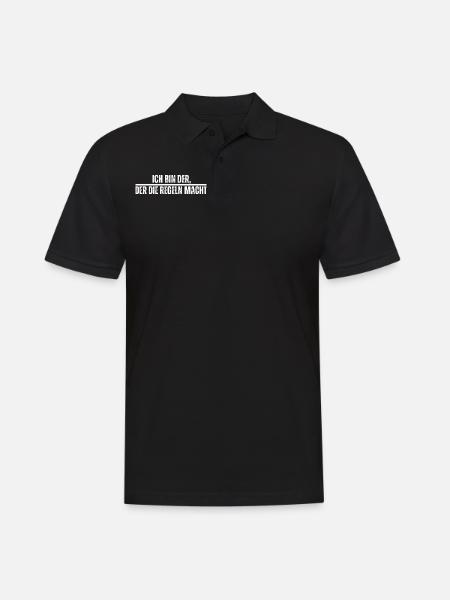 Ich bin der, der die Regeln macht. Lustiger Spruch - Männer Poloshirt - Schwarz