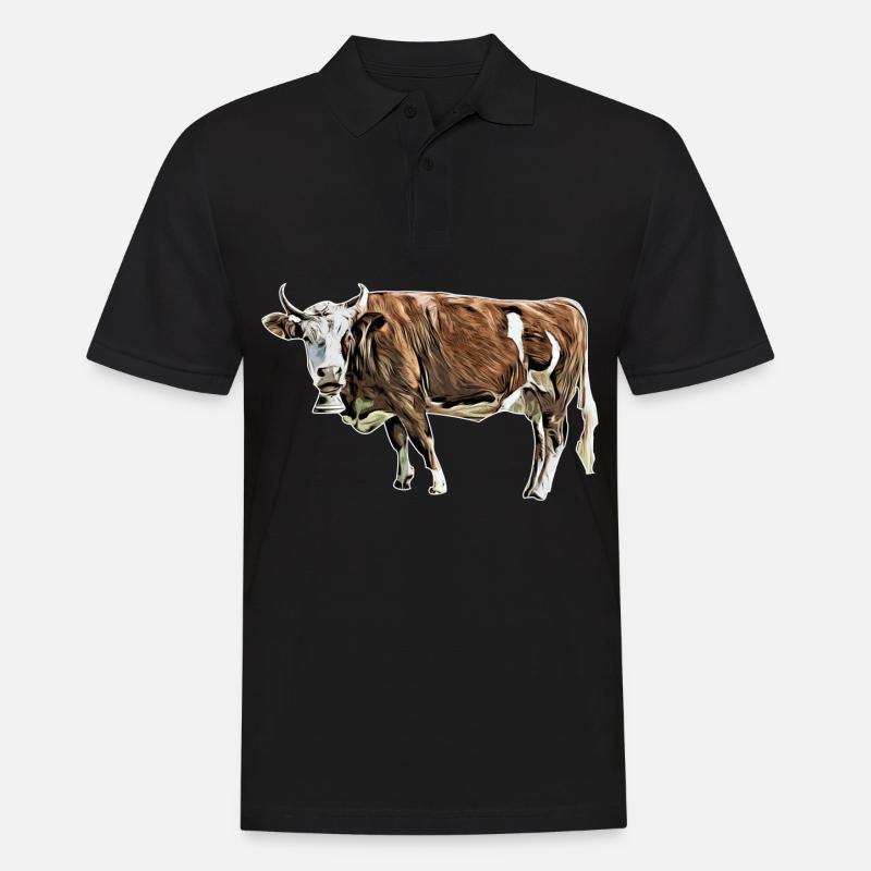 Kuh - Männer Poloshirt - Schwarz