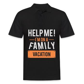 Help me! Geschenk Familienausflug Urlaub Familie - Männer Poloshirt - Schwarz - Vorne - Kai (181cm)