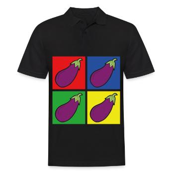 Aubergine - Männer Poloshirt - Schwarz - Vorne - Kai (181cm)