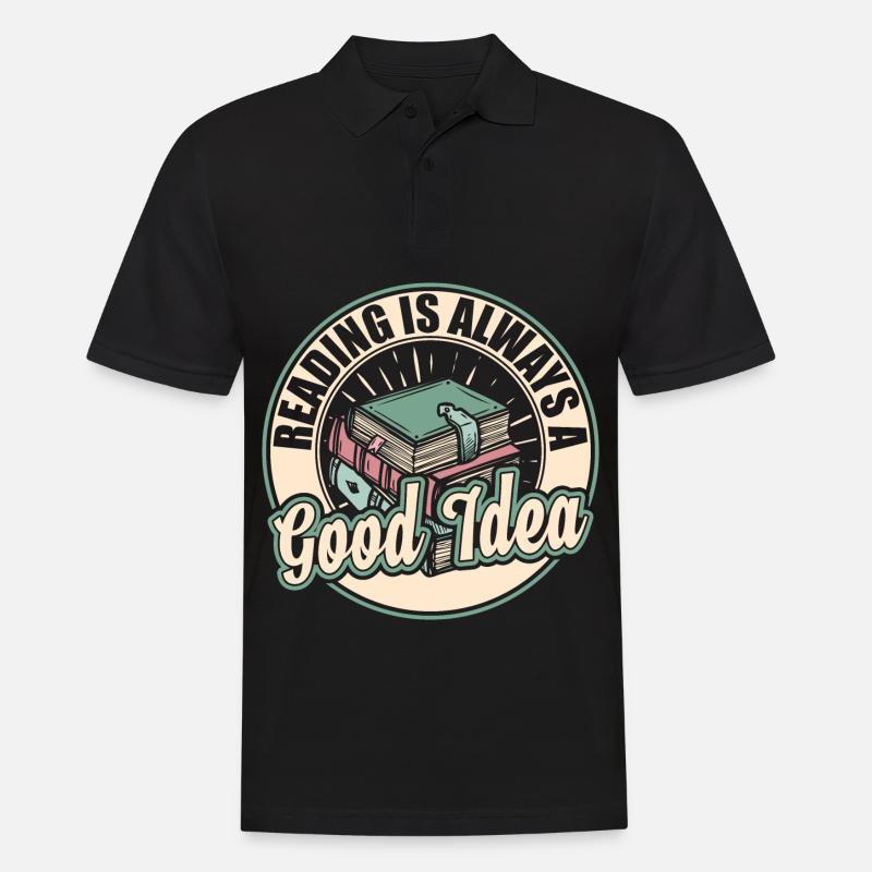 Lesen Bücher - Männer Poloshirt - Schwarz