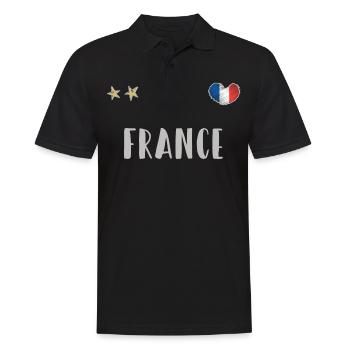 Maillot de football France Drapeau français - Polo Homme - noir - Devant - Kai (181cm)