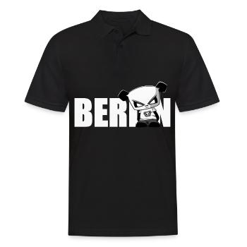Berlin mit Bär , einem Panda. Lustiges Shirt - Männer Poloshirt - Schwarz - Vorne - Kai (181cm)
