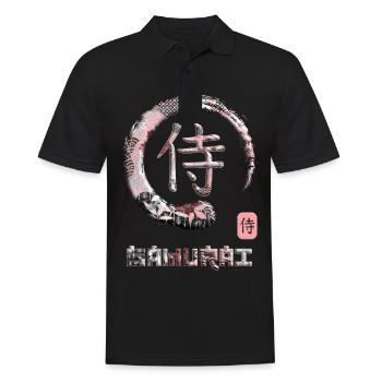 Samurai Japanese Kanji Word Symbol Enso Circle 13 - Men's Polo Shirt - black - Front - Kai (181cm)