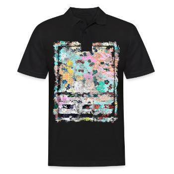 Japanese Floral Pattern Chrysanthemum Cherry - Men's Polo Shirt - black - Front - Kai (181cm)