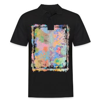 Japanisches Blumenmuster Chrysanthemenkirsche - Männer Poloshirt - Schwarz - Vorne - Kai (181cm)